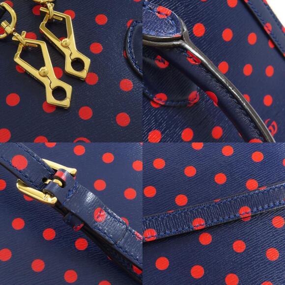 Gucci 620850 Horsebit Polka Dot Handbag Leather Women's GUCCI Bags